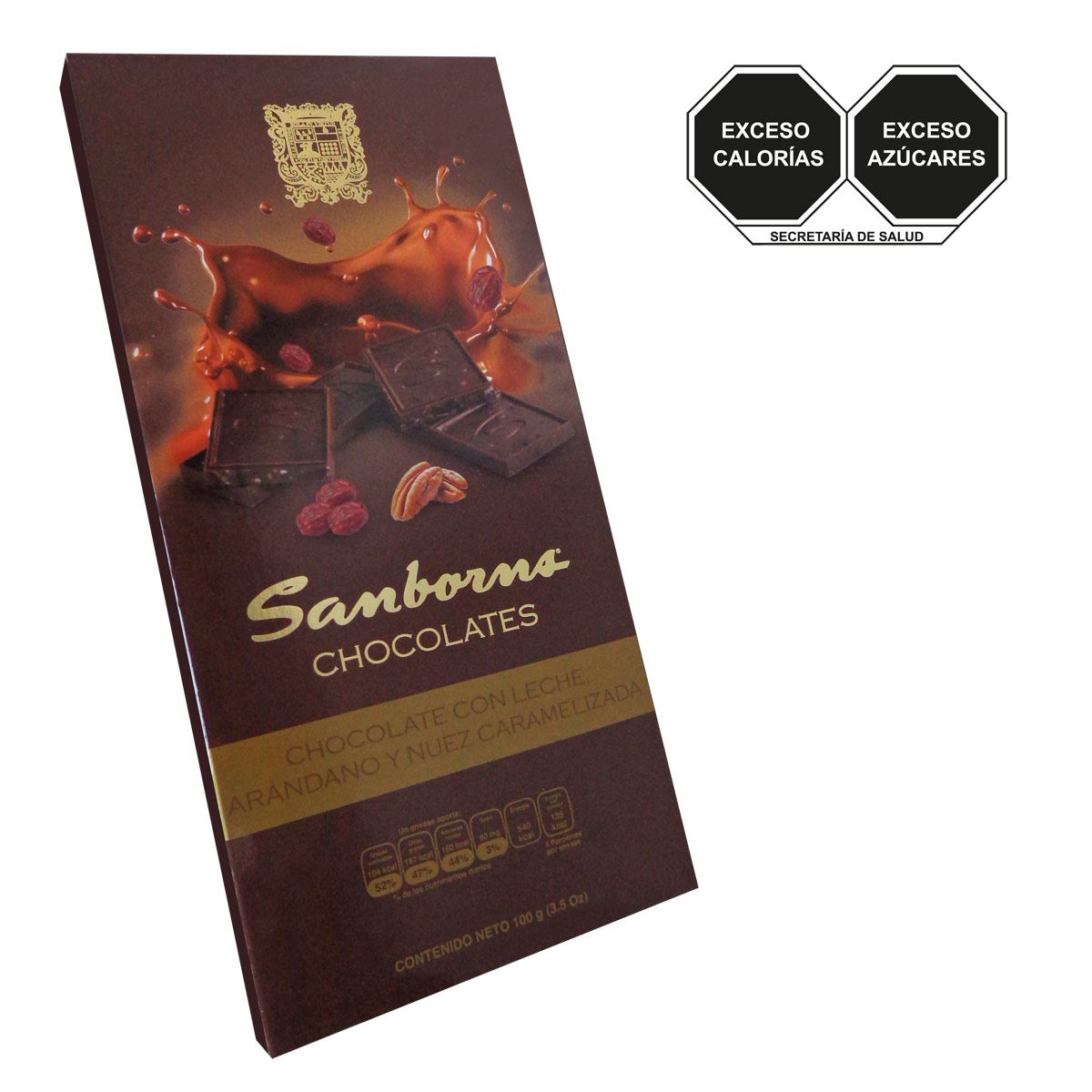 Tablilla chocolate con leche, arandanos y nuez image number null