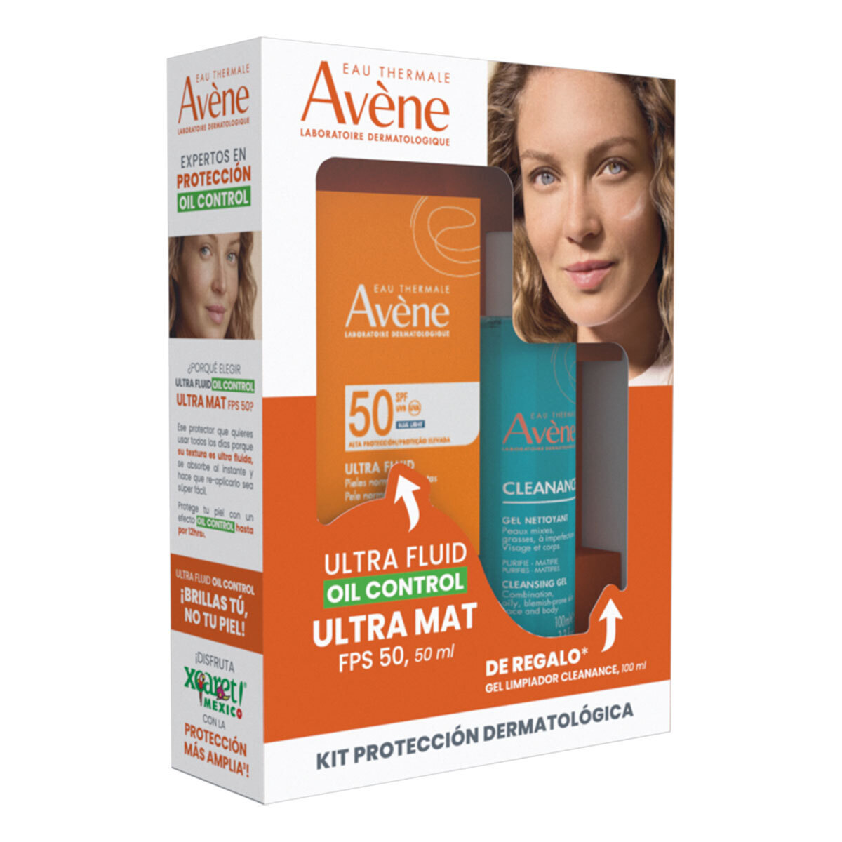 Avene Kit Protector Solar Ultra Fluido Ultra Mat FPS50  50ml + Cleanance Gel Limpiador Piel Grasa 100ml image number null