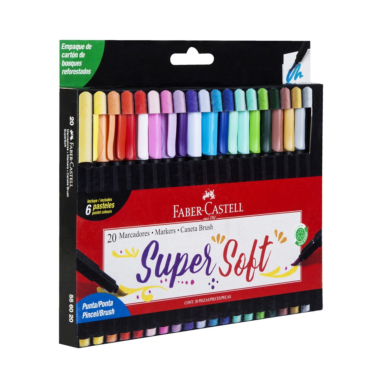 Estuche de Marcadores Super Suaves FABER CASTELL 20 piezas image number null