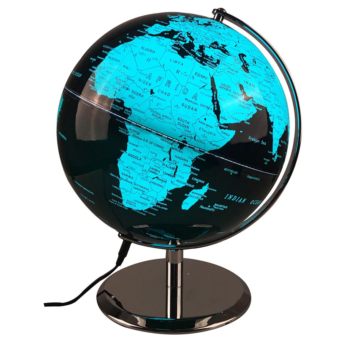 Globo negro y verde con base y di&aacute;metro de 20 cm image number null