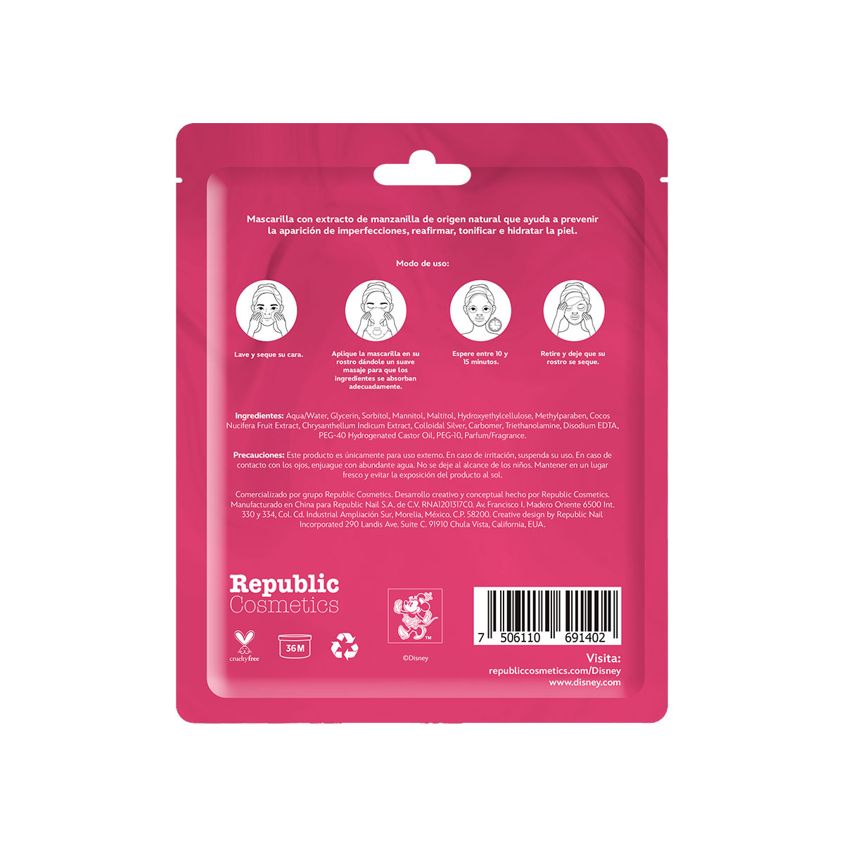 Disney Mascarilla Individual Minnie Manzanilla image number null