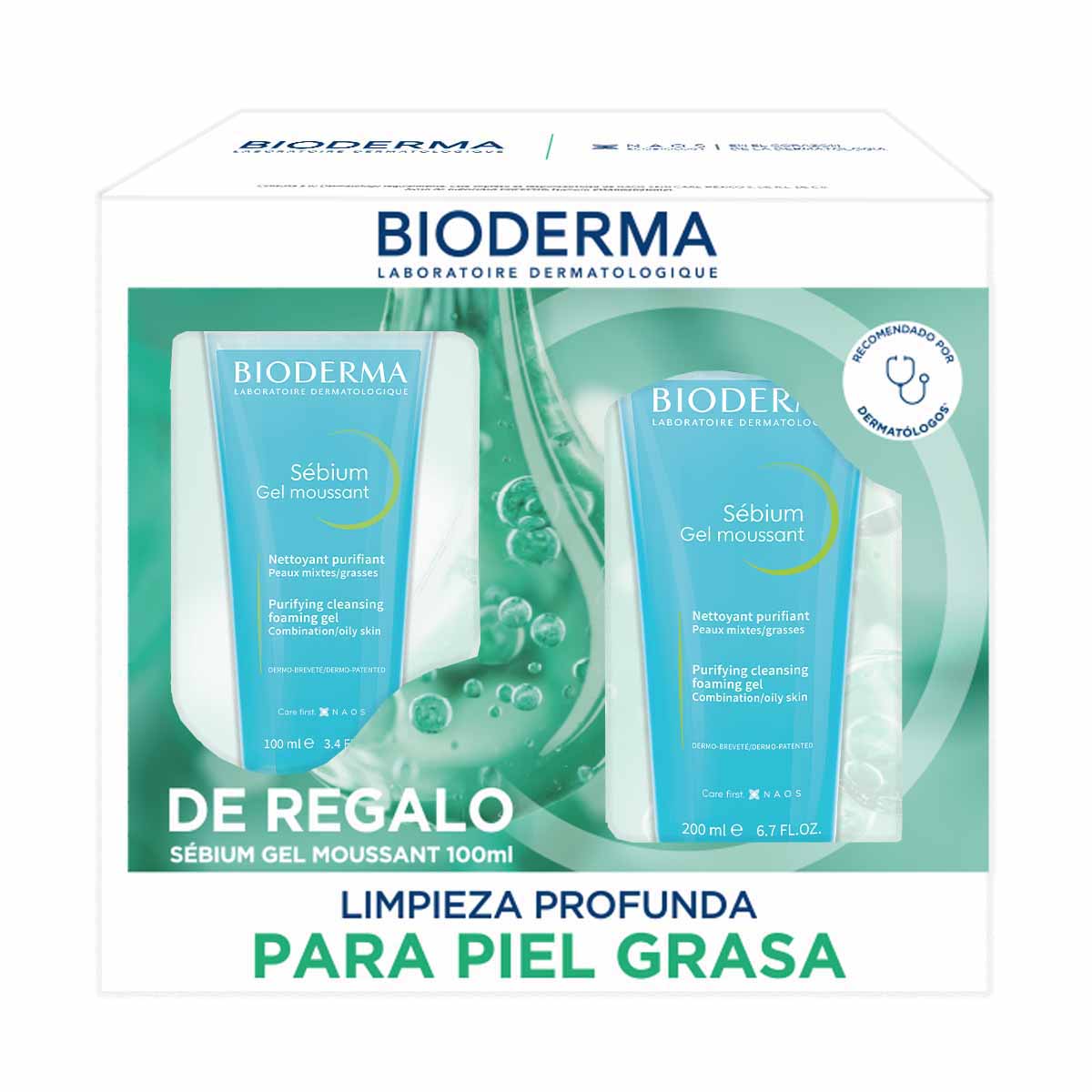 Bioderma Kit-Sebium Gel Moussant 100Ml+Sebium Gel Moussant 200Ml image number null