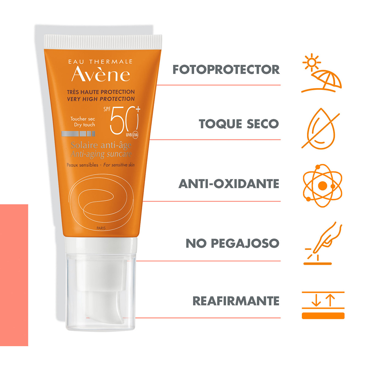 Avene Protector Solar Anti edad, Piel sensible, FPS 50+, 50ml image number null