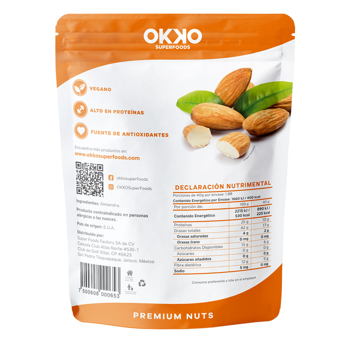 Almendra Entera Okko 75g image number null