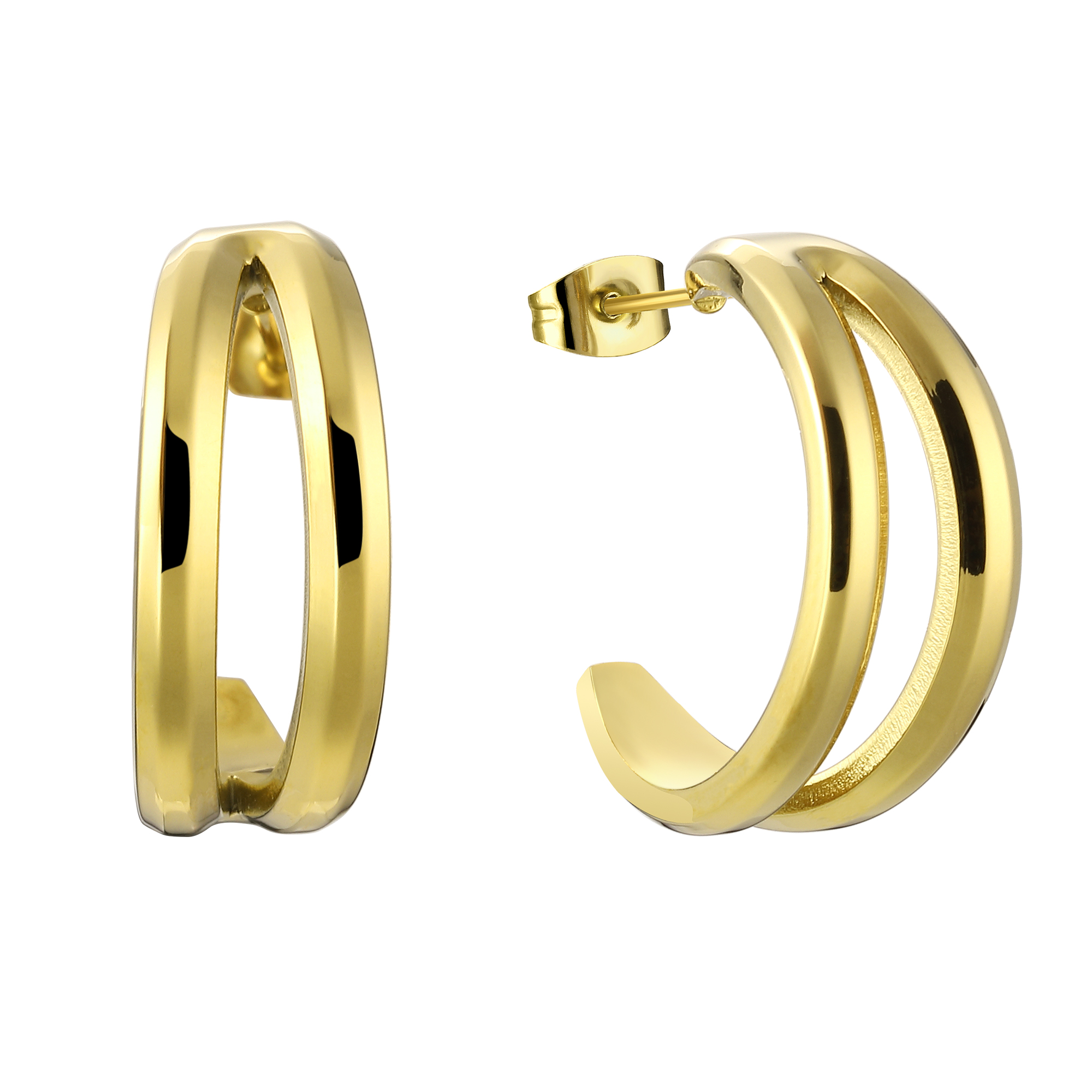 Aretes Dorado Acero Enso image number null