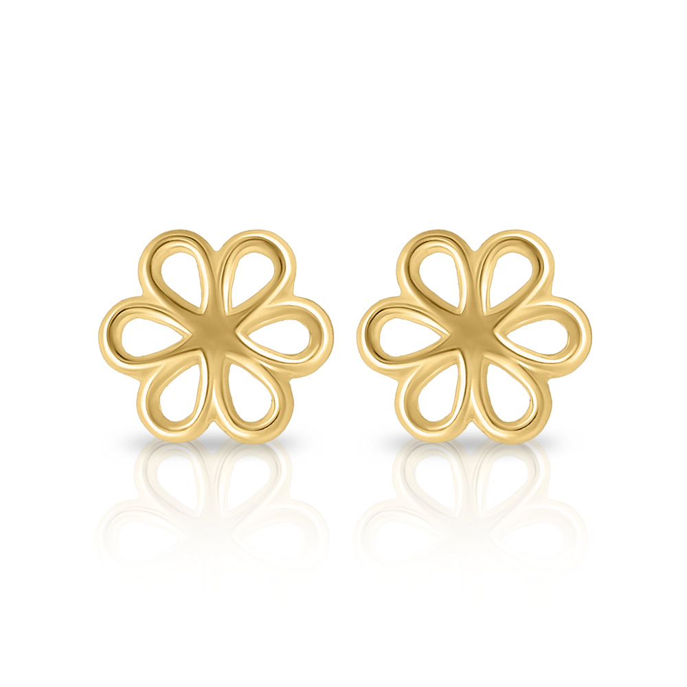 Broquel Flor 6 P&eacute;talos Oro 14K Brokellum image number null