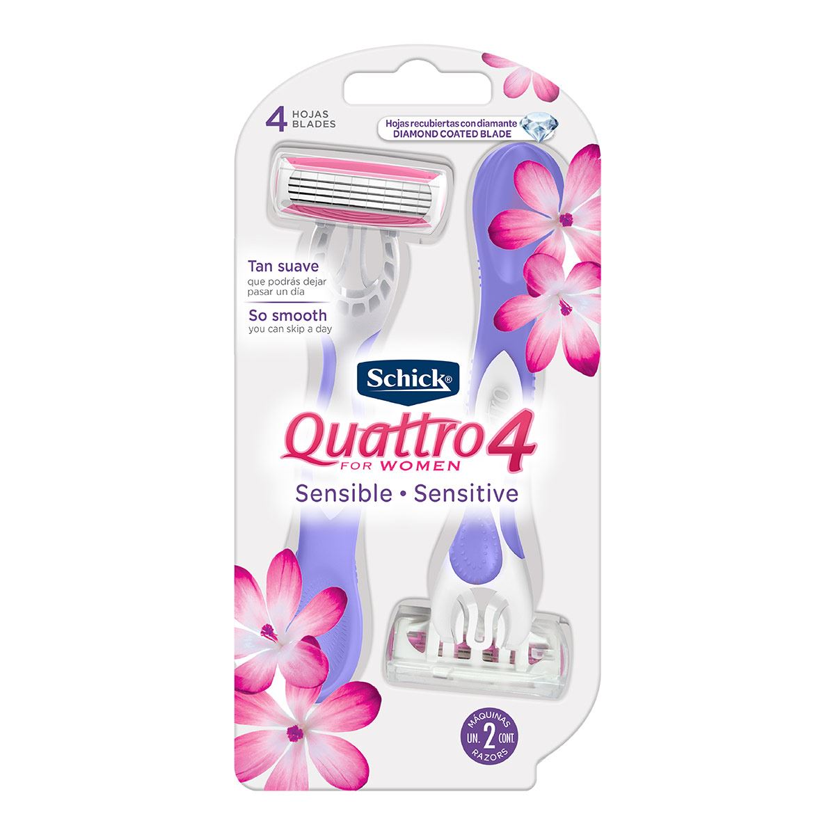 Rastrillos Schick Quattro You Sensitive  Desechable 2 Piezas SCHICK image number null
