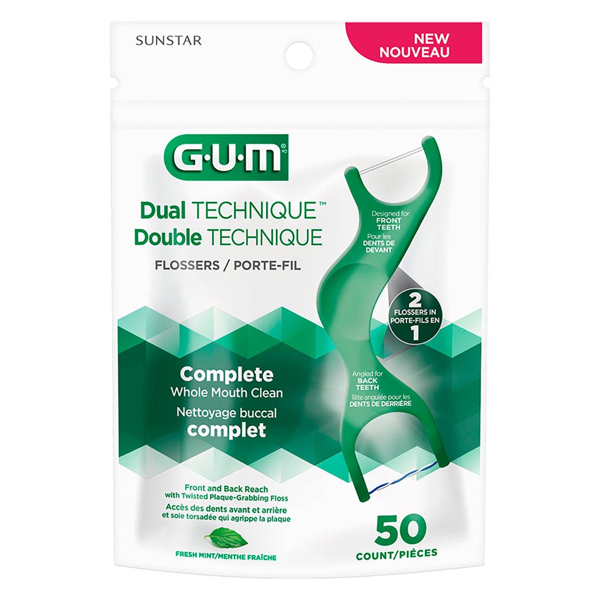 Hilo dental Flossers  Dual technique 50s. - GUM® image number null