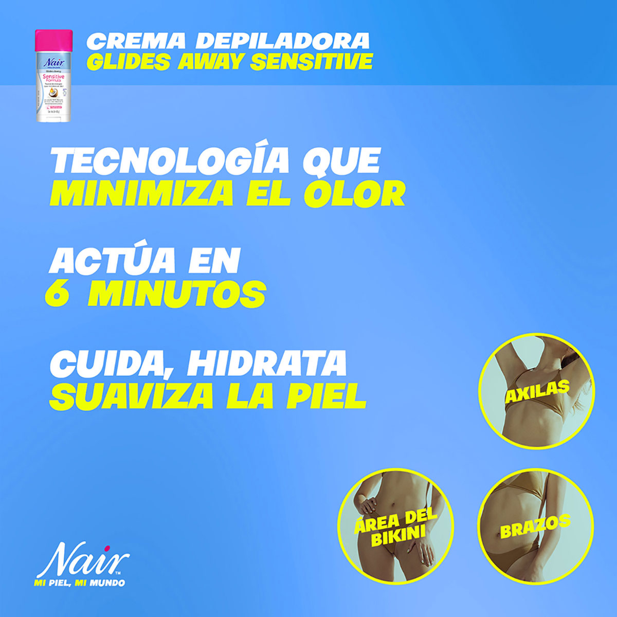 Crema Depilatoria para Piel Sensible con Aceite 100% Natural de Coco Nair 86ml image number null