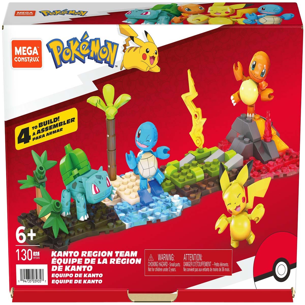 Set de Construcci&oacute;n Equipo de Kanto Pok&eacute;mon Mega Construx image number null