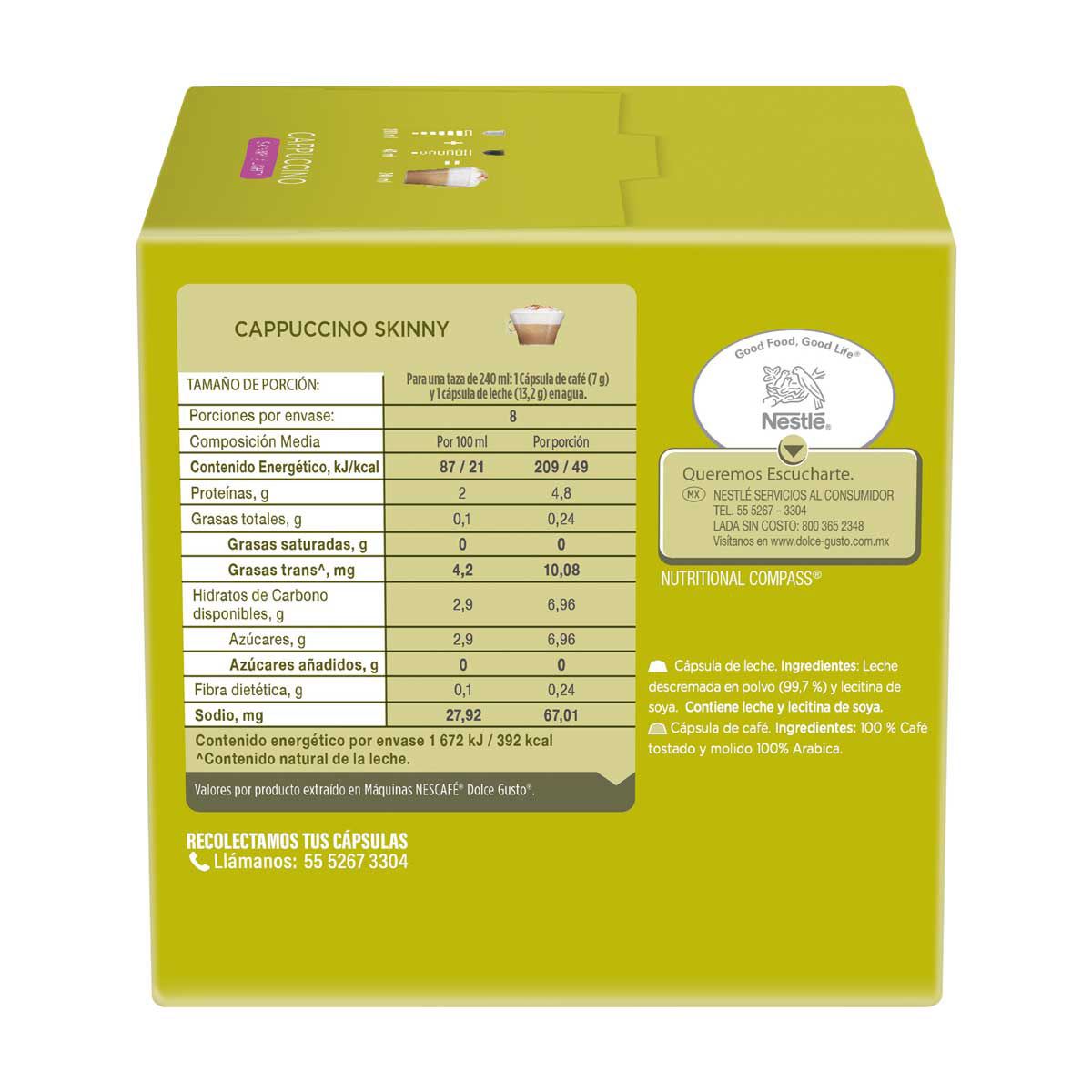 C&aacute;psulas Cappuccino Skinny Nescaf&eacute; Dolce Gusto image number null