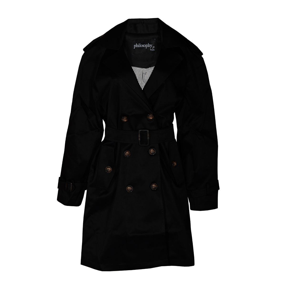 Gabardina con Solapa y Cintur&oacute;n Philosophy Talla Chica para Mujer image number null