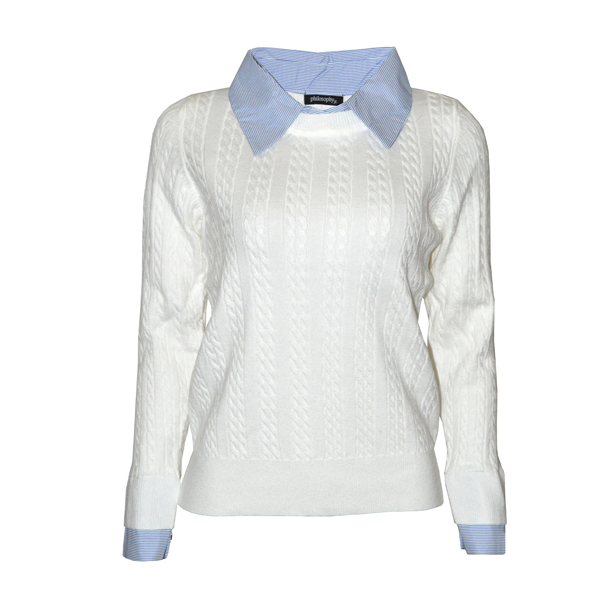 Suéter Brocado con Cuello Camisero Philosophy Talla Mediana para Mujer image number null