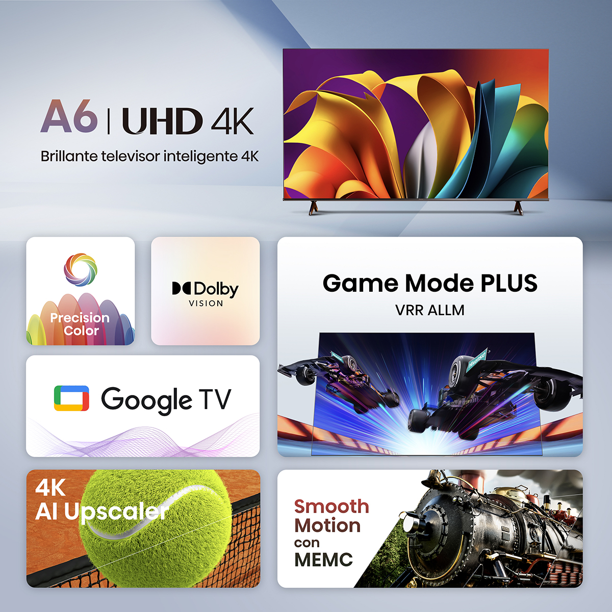 Pantalla Google TV Hisense de 43 Pulgadas 4K 43a6n image number null
