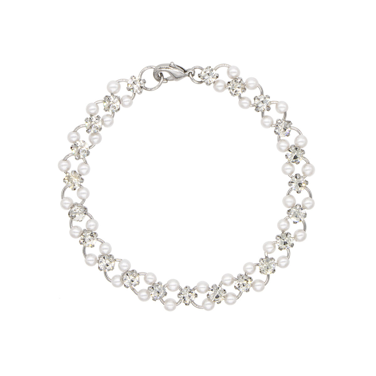 Pulsera Perlas de Cristal Acabado Rodio Queen Victoria image number null