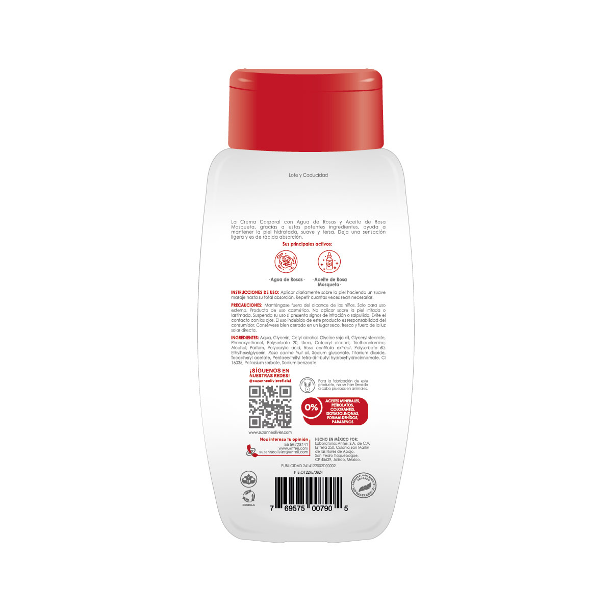 Crema Corporal con Agua de Rosas Suzanne Olivier image number null