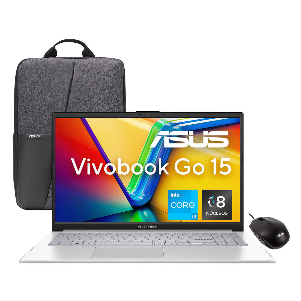 Laptop ASUS VivoBook 15.6 Pulgadas E1504GA-NJ163W CI3-N305 8G 512SSD+Mochila y Mouse image number null