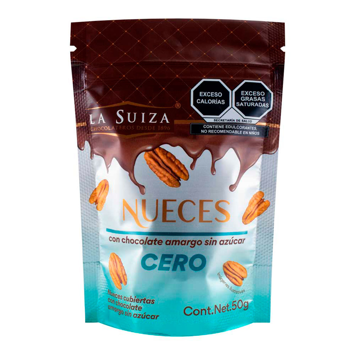 Bolsa De Nueces c/Chocolate Amargo Sin Azúcar La Suiza 50Gr image number null