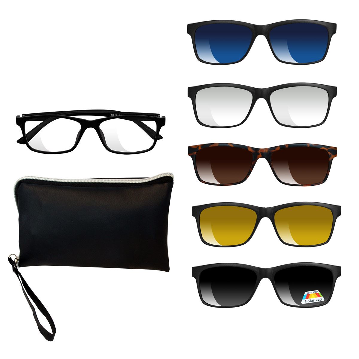 Armaz&oacute;n + 5 Clips Solares Dachuan Negro 2215 Unisex image number null