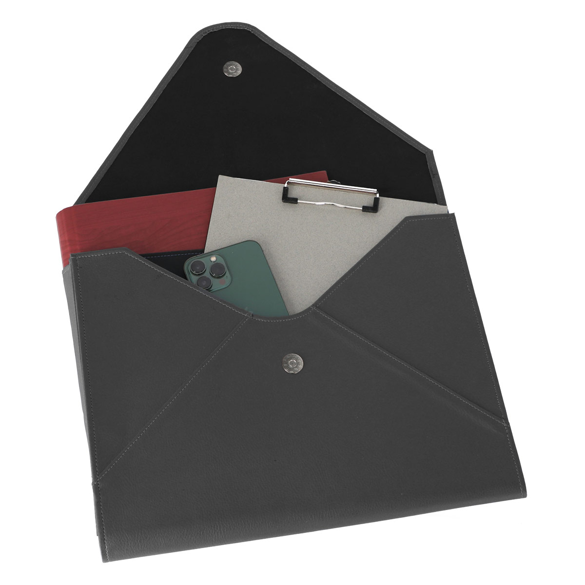 Portafolio Tama&ntilde;o Oficio Flexible Gris Oscuro Kyma image number null