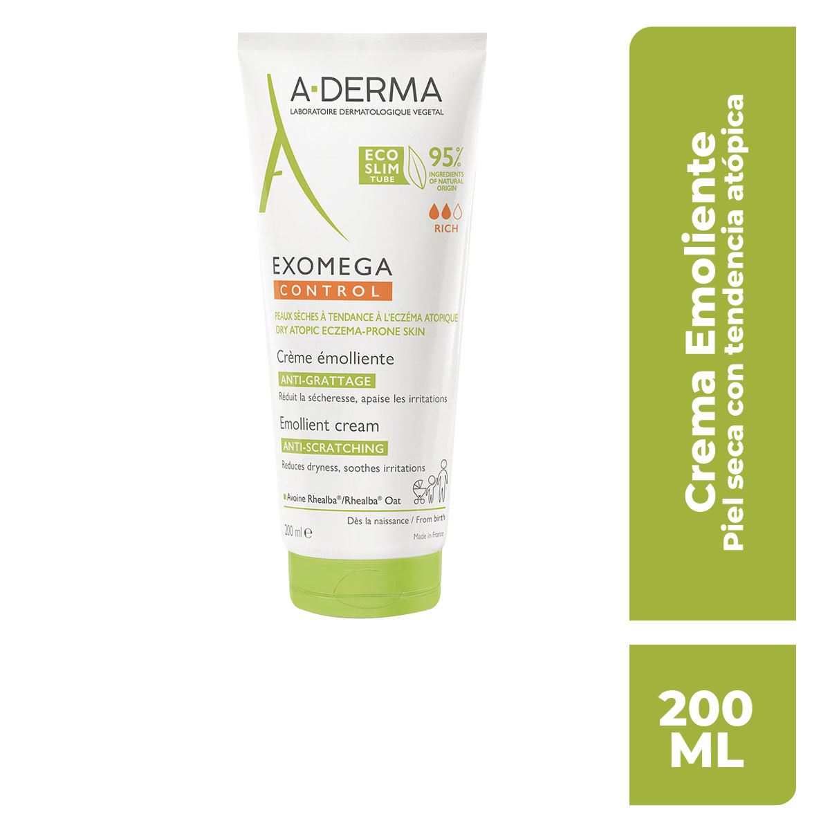A-Derma Exomega Control Crema Emoliente Anticomezón 200ml image number null