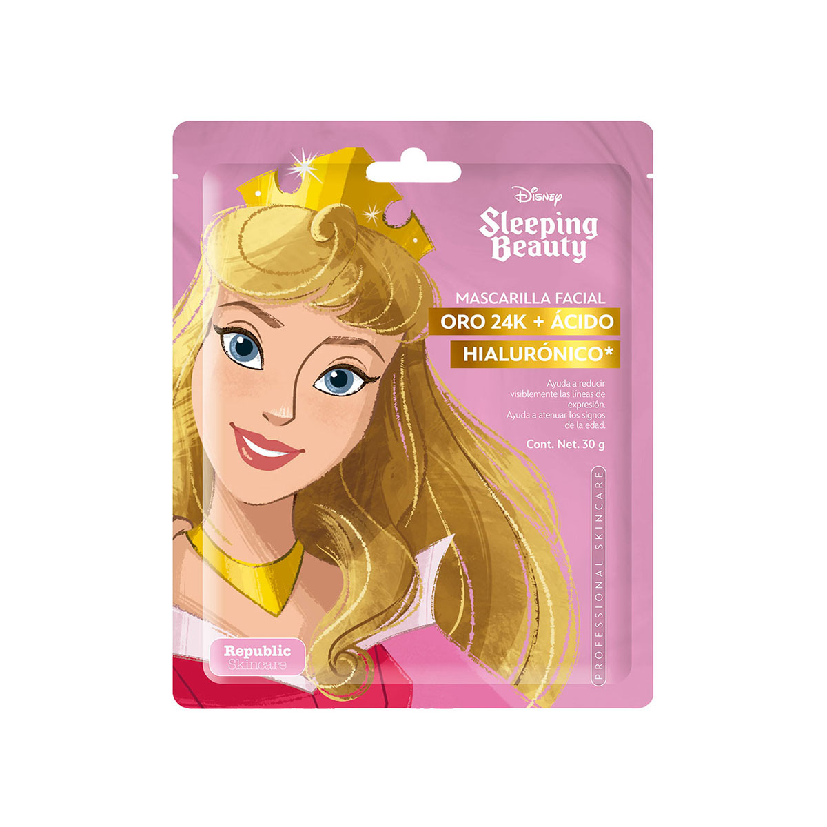 Disney Mascarilla Individual Aurora Oro 24 K y Ácido Hialuronico image number null