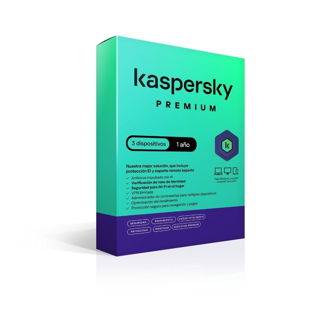 Kaspersky premium 3 dispositivos 1 año image number null