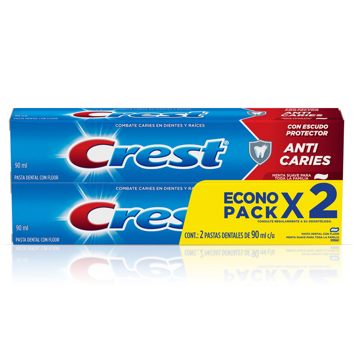 Crest Escudo Anti-Az&uacute;car Pasta Dental Anticaries Con Fl&uacute;or 90 ml 2 Unidades image number null