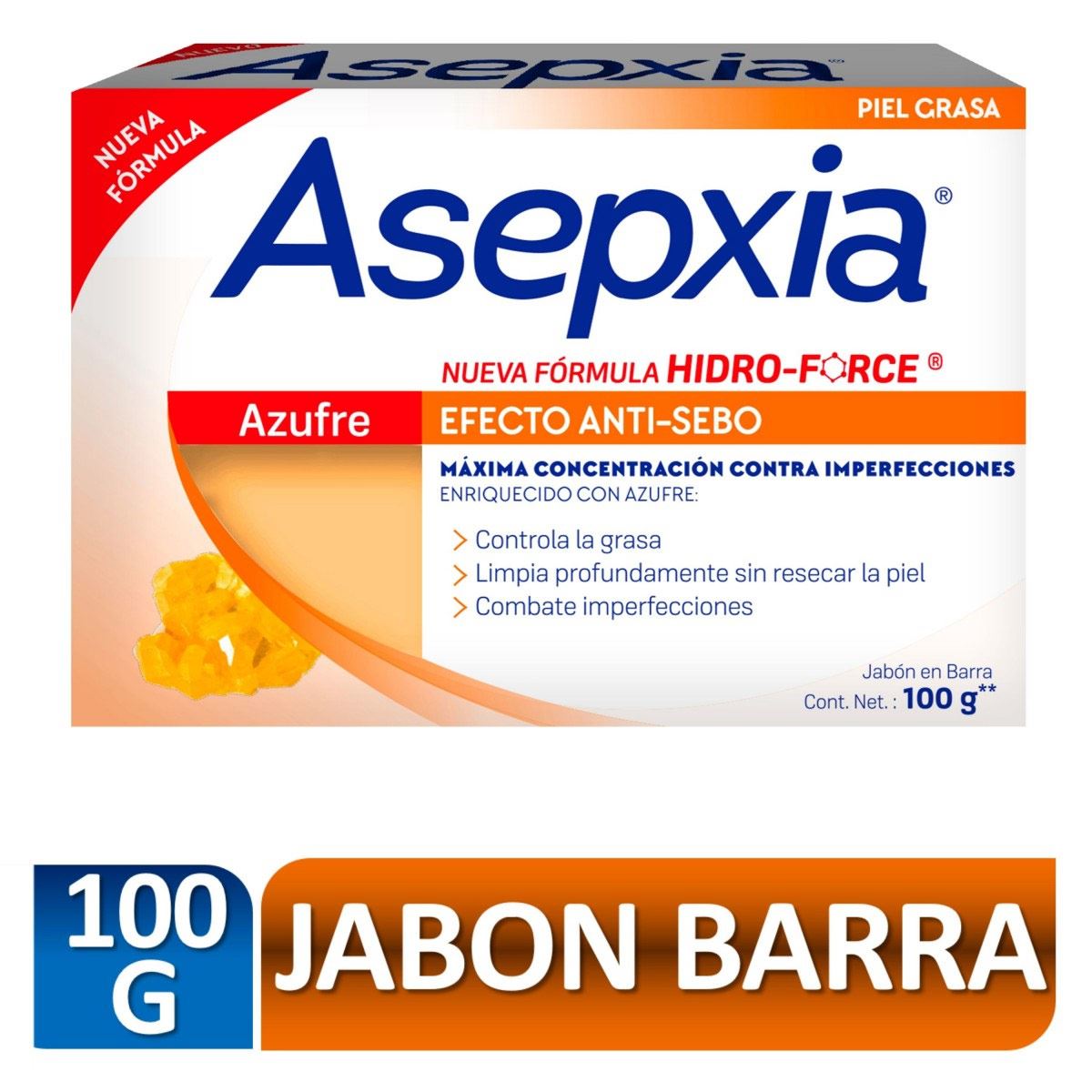 Asepxia Jabón Azufre 100 g Laminada image number null