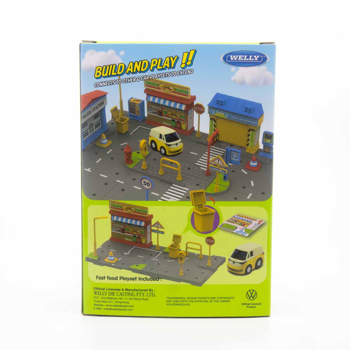 Set Armable WELLY de Estación de Comida Rápida con Vehículo a Escala Volkswagen ID Buzz image number null