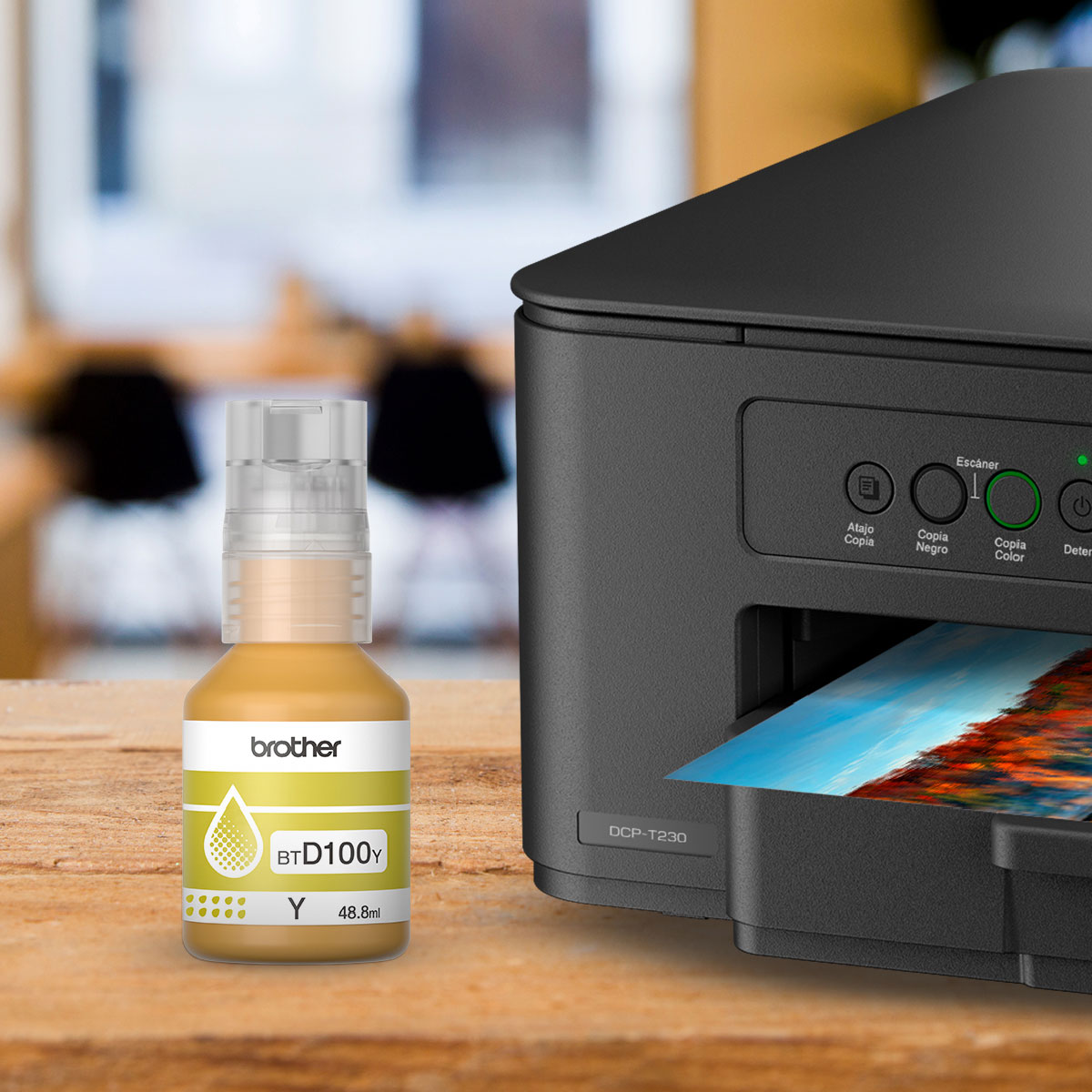 Botella de tinta de color amarillo de ultra alto rendimiento BTD100Y image number null