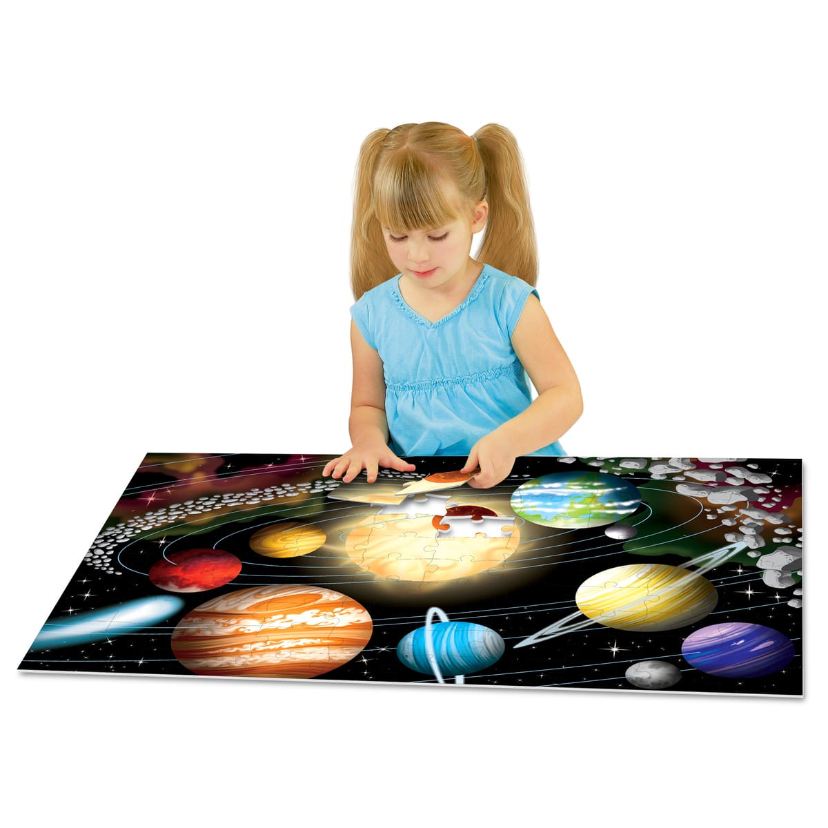 Rompecabezas de Piso Doble Vista Sistema Solar que Brilla en la Oscuridad The Learning journey image number null