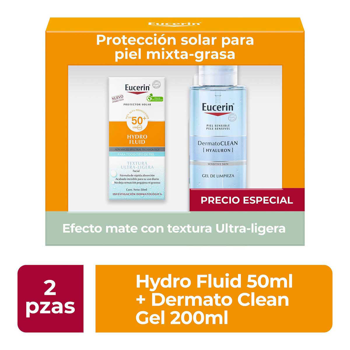 Eucerin Pack Sun Hydro Fluid 50 ml + Gel 200 ml Summer image number null