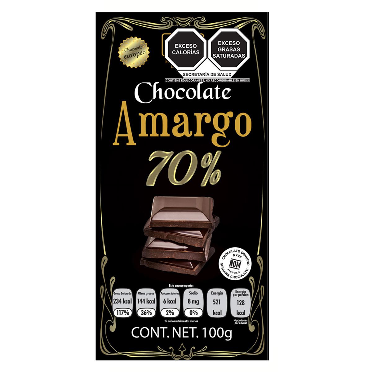 Chocolate Holex Amargo S/ Azúcar 70% image number null