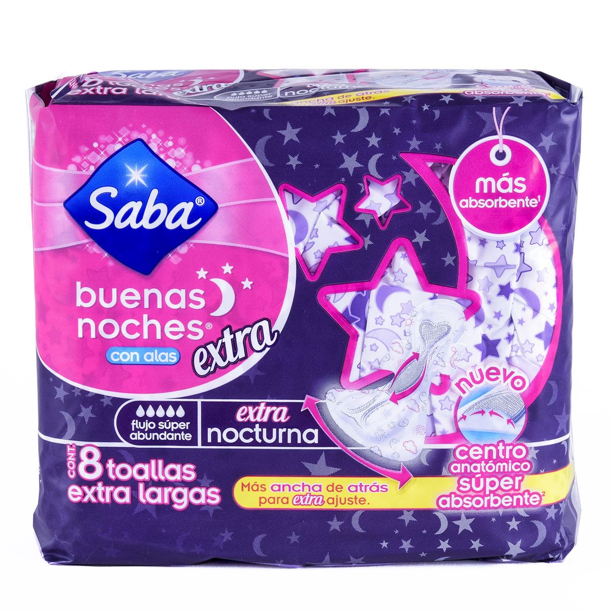 Saba Buenas Noches Extra Nocturna con Alas con 8 Pzs. image number null