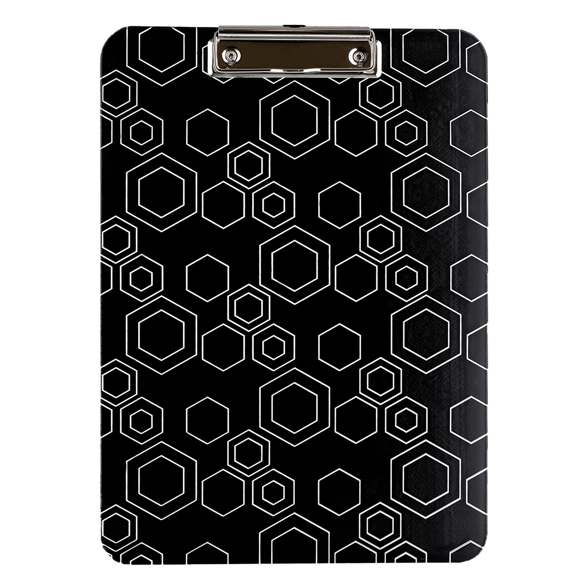 Tabla de Acr&iacute;lico con Clip Rombos Negro Kyma image number null