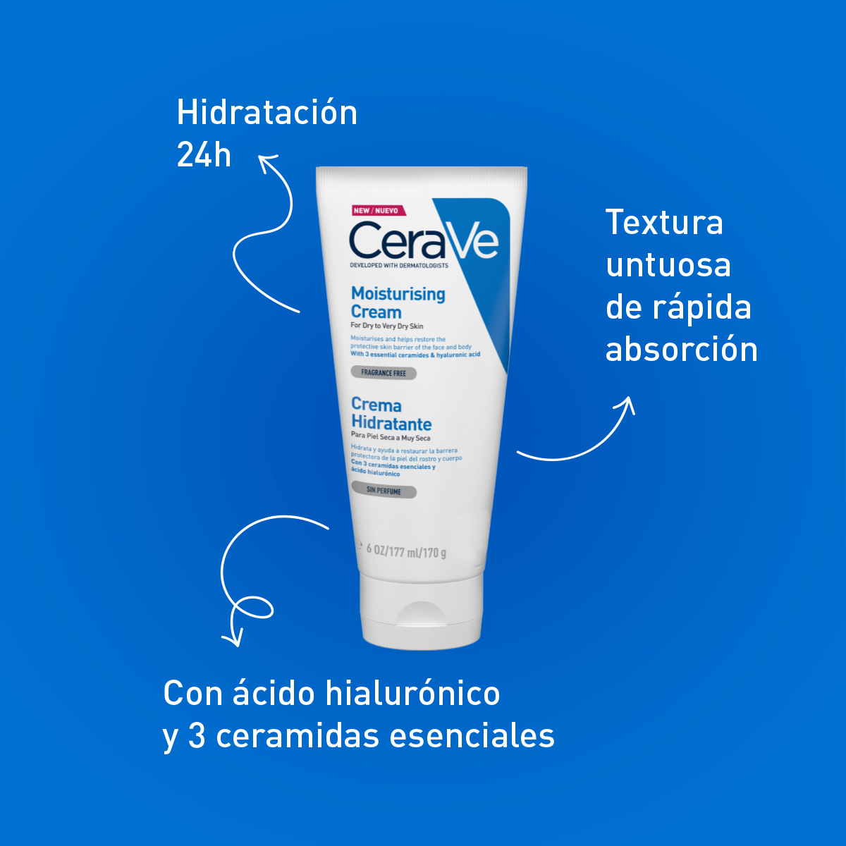 Crema Hidratante para Piel Seca CeraVe image number null