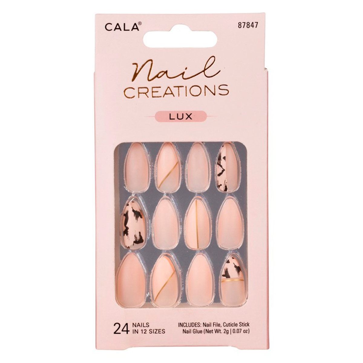 Kit U&ntilde;as Postizas Nail Creations Lux Stiletto Abstracto 24 piezas image number null