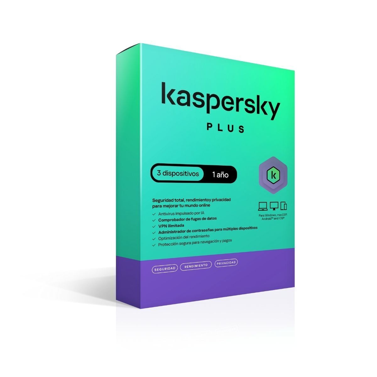 Kaspersky plus 3 dispositivos 1 año image number null