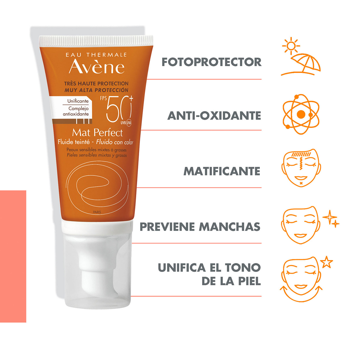 Avène Mat Perfect Fluido con Color Protector Solar FPS 50+ image number null
