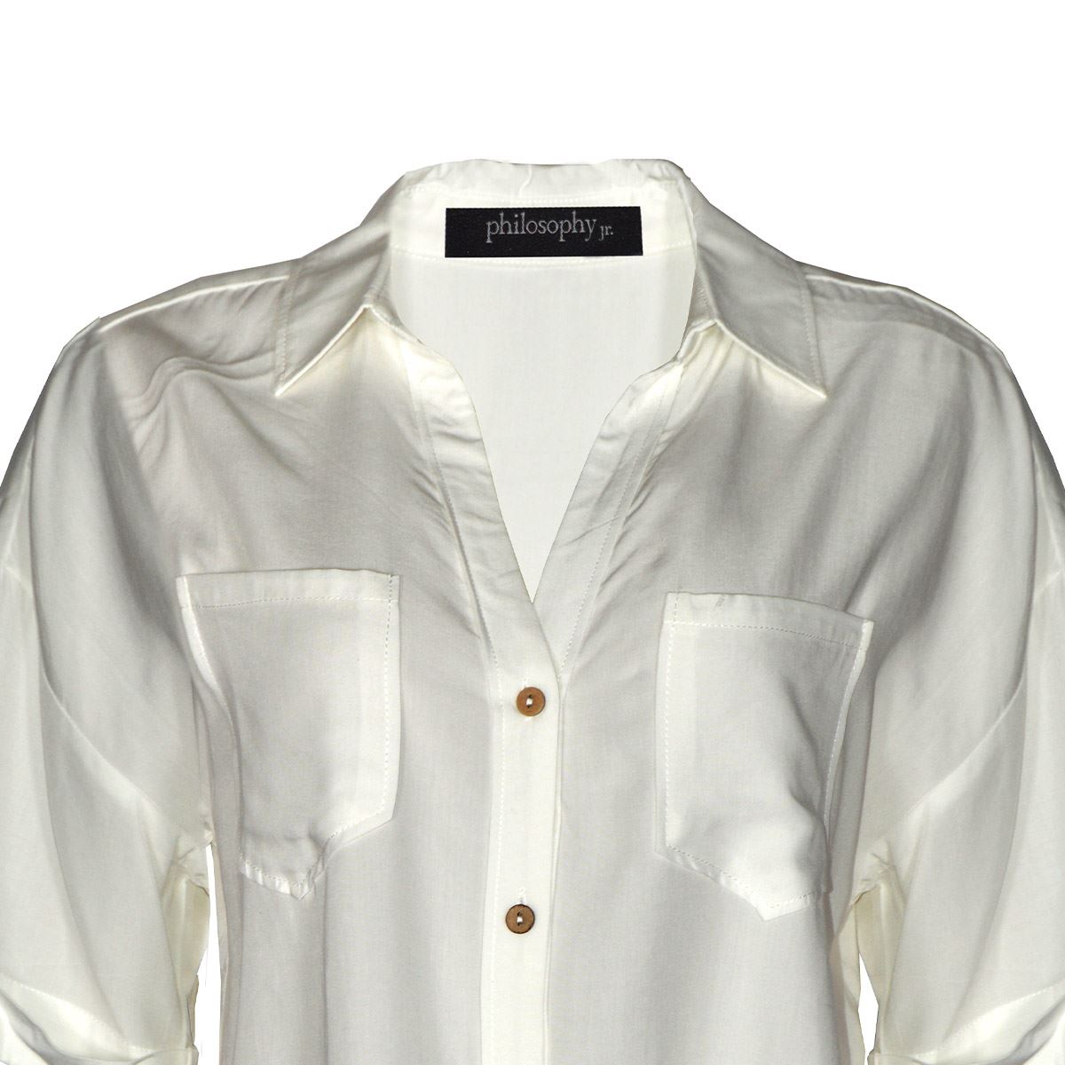 Blusa lisa con bolsillos para mujer Philosophy (Talla Mediana) image number null