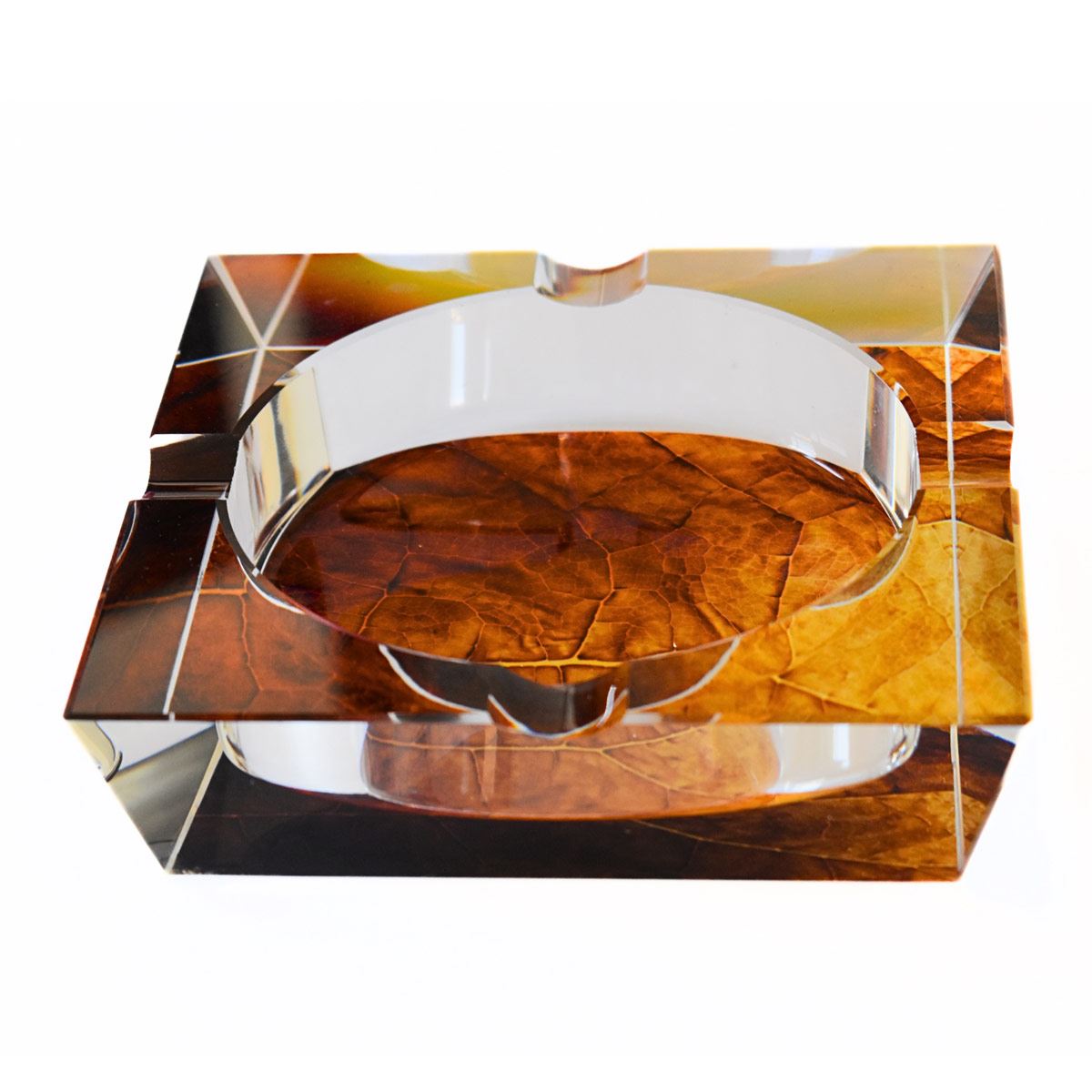 Cenicero de Cristal QI Hoja de Tabaco image number null