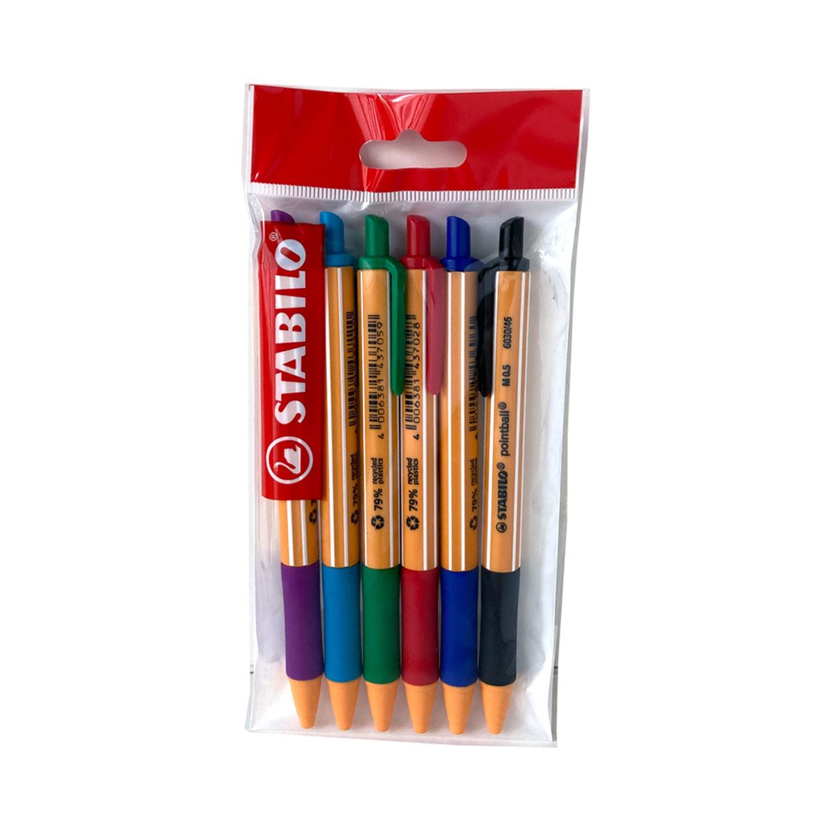 Set Eco Pack Stabilo 6 Bol&iacute;grafos Retr&aacute;ctil Multicolor image number null