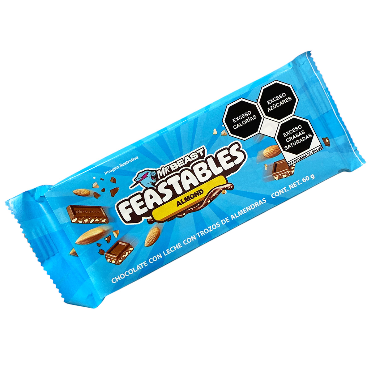 Tablilla de Choco con Leche y Almendras Mr Beast 60 gr FEASTABLES image number null