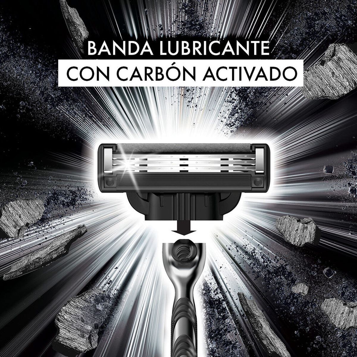 Gillette Mach3 Carbono Rastrillo para Afeitar Reutilizable de 3 hojas 1 unidad image number null