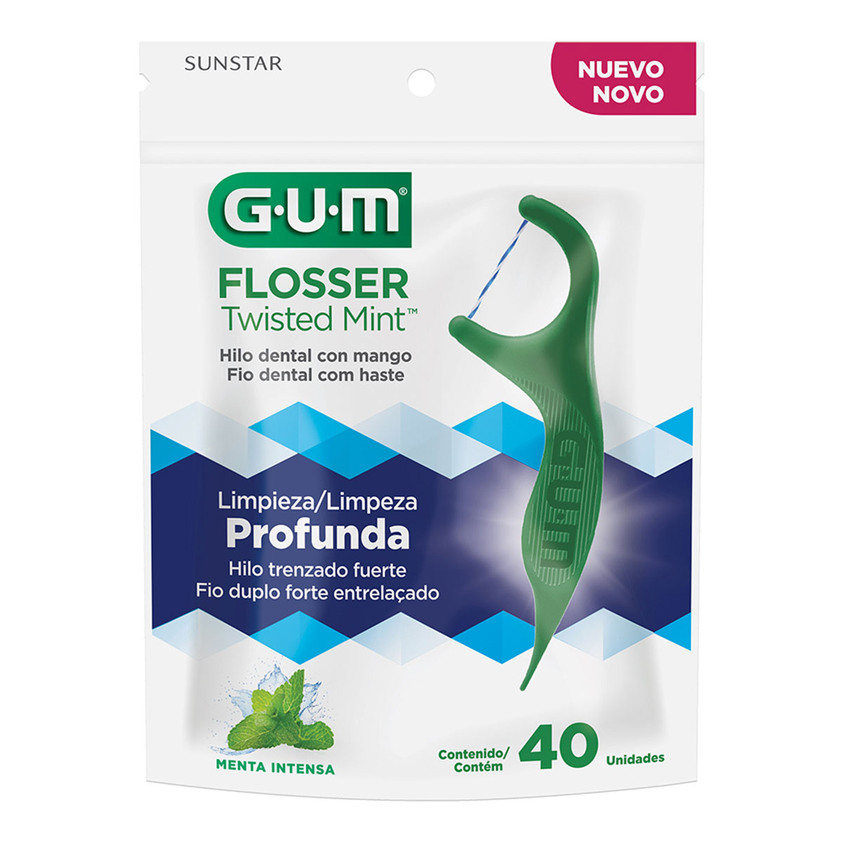 Flosser Twisted Mint 40pzs GUM image number null