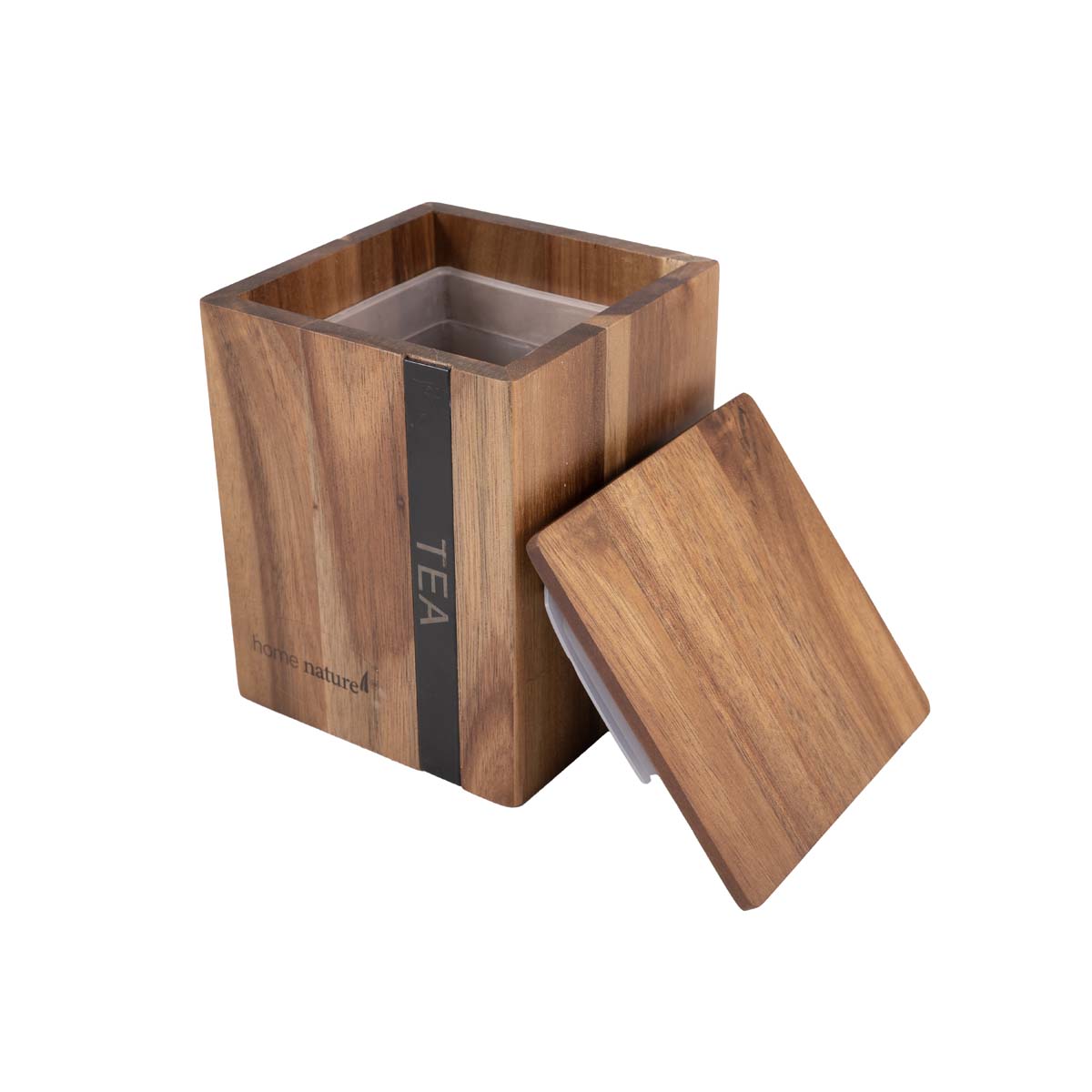 Home Nature Contenedore de madera Tea  11.5x11.5x14.2 cm image number null