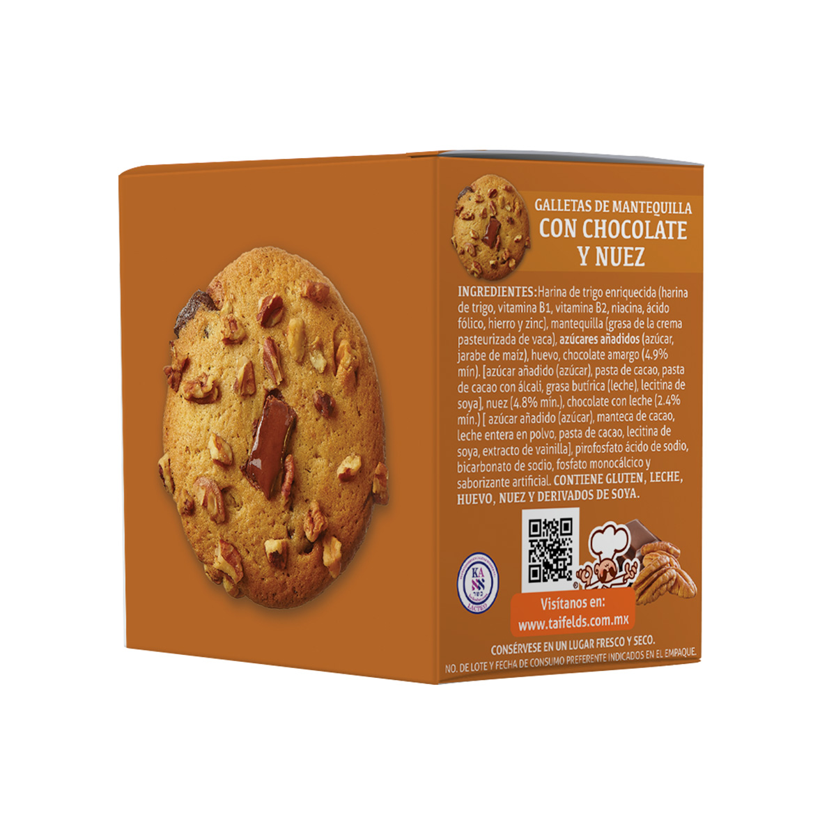 Galletas de Mantequilla con Chocolate y Nuez 90 g Taifeld&acute;s image number null