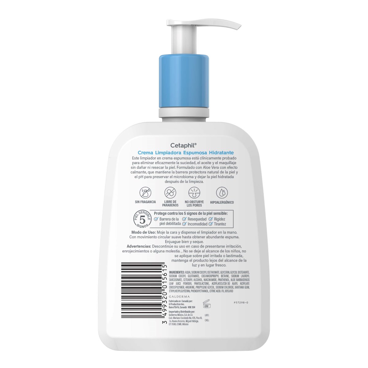 Cetaphil Crema Limpiadora Espumosa Hidratante 473ml image number null