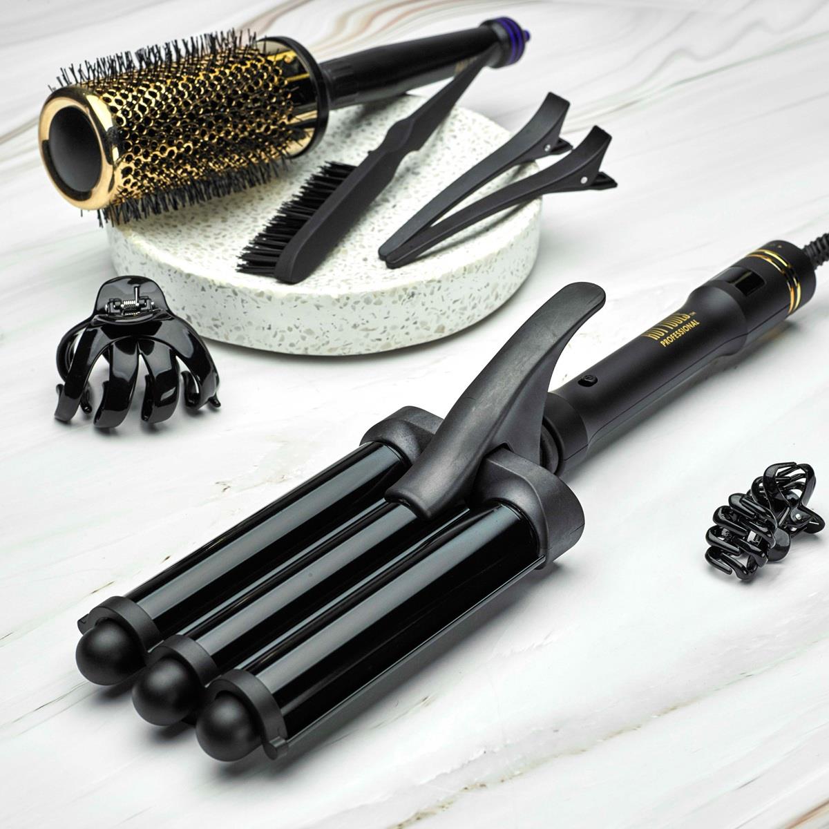 Waver de 3 Barriles Black Gold Hot Tools image number null
